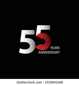 55 Years Anniversary Celebration Vector Template Design Illustration