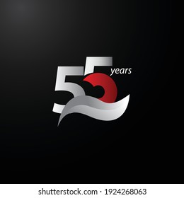 55 Years Anniversary Celebration Vector Template Design Illustration