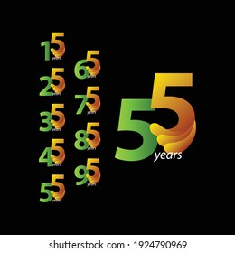 55 Years Anniversary Celebration Vector Template Design Illustration