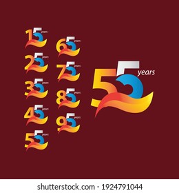 55 Years Anniversary Celebration Vector Template Design Illustration