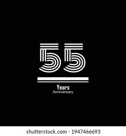 55 Years Anniversary Celebration Vector Template Design Illustration