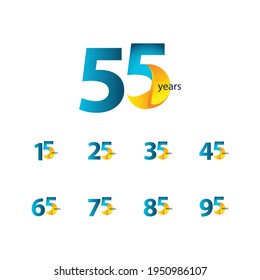 55 Years Anniversary Celebration Vector Template Design Illustration