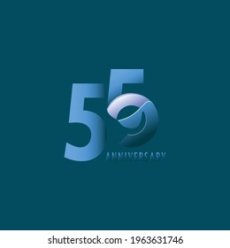 Ilustración de diseño de plantillas vectoriales de celebración de 55 años