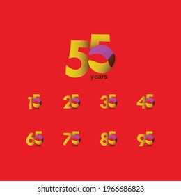 55 Years Anniversary Celebration Vector Template Design Illustration