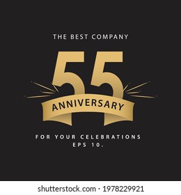 55 Years Anniversary Celebration Vector Template Design Illustration