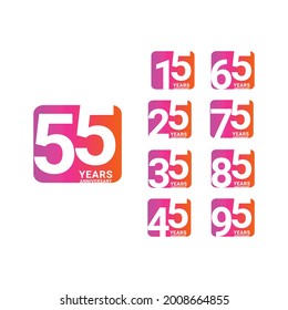 55 Years Anniversary Celebration Vector Template Design Illustration