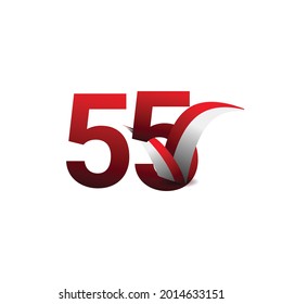 55 Years Anniversary Celebration Vector Template Design Illustration