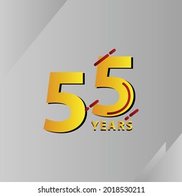 55 Years Anniversary Celebration Vector Template Design Illustration