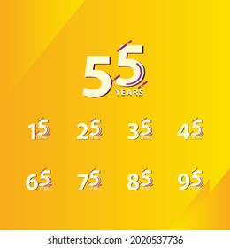 55 Years Anniversary Celebration Vector Template Design Illustration