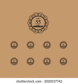 55 Years Anniversary Celebration Vector Template Design Illustration
