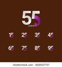 Illustration zum Design von Vektorvorlagen zum 55-jährigen Jubiläum