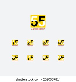 55 Years Anniversary Celebration Vector Template Design Illustration