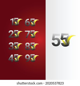 55 Years Anniversary Celebration Vector Template Design Illustration