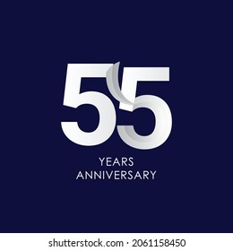 55 Years Anniversary Celebration Vector Template Design Illustration