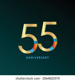 55 Years Anniversary Celebration Vector Template Design Illustration