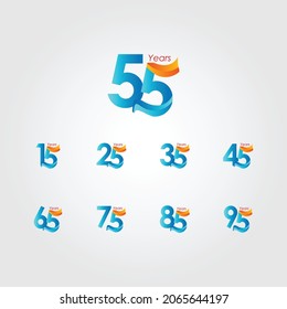 55 Years Anniversary Celebration Vector Template Design Illustration