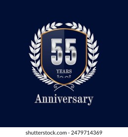 55 years anniversary celebration vector template design illustration