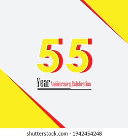 55 Years Anniversary Celebration Yellow Color Vector Template Design Illustration