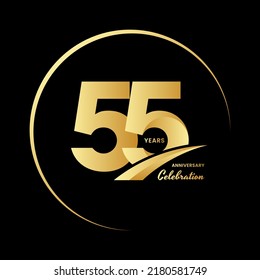 55 years anniversary celebrations logo design concept. Vector template