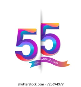 55 Years Anniversary Colorful Stylized Number Stock Vector (Royalty ...