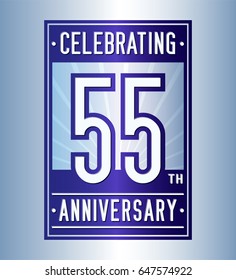 55 years anniversary design template. Vector and illustration.