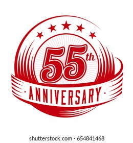 55 years anniversary design template. Vector and illustration. 55th logo.