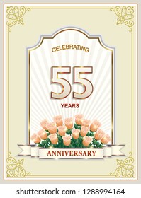 55 Years Anniversary Happy Birthday Celebrations Stock Vector (royalty 