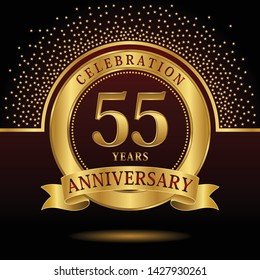 55 Years Anniversary Logo Celebration Ring Stock Vector (Royalty Free ...