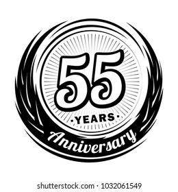55 years anniversary. Anniversary logo design. 55 years logo.