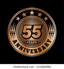 55 years anniversary. Anniversary logo design. Vector and illustration.