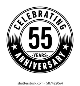 55 Years Anniversary Logo Template Vector Stock Vector (Royalty Free ...