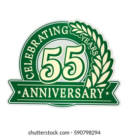 55 years anniversary logo template. Vector and illustration.