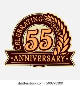 55 years anniversary logo template. Vector and illustration.