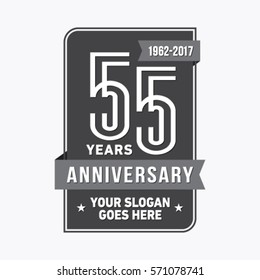 55 years anniversary logo. Vector and illustration.