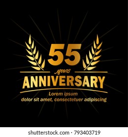55 years anniversary logo. Vector and illustration.