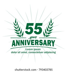 55 years anniversary logo. Vector and illustration.