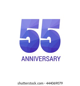 55 Years Anniversary with Low Poly Design