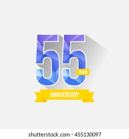 55 Years Anniversary with Low Poly Design