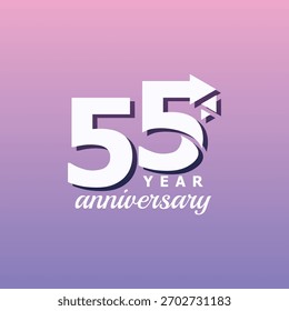 55 Years Anniversary Number Vector Design Template Illustration Collection
