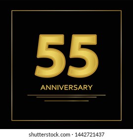 55 years anniversary vector, style  for celebration, logo template