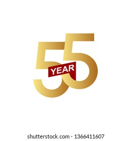 55 Years Anniversary Vector Template Design Illustration
