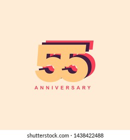 55 Years Anniversary Vector Template Design Illustration