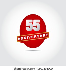 55 Years Anniversary Vector Template Design Illustration