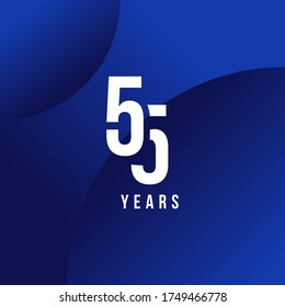 55 Years Anniversary White Number Vector Design