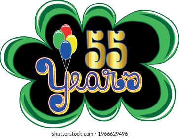 55 years black green and golden