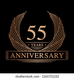 55 years design template. 55th anniversary. Vector and illustration.