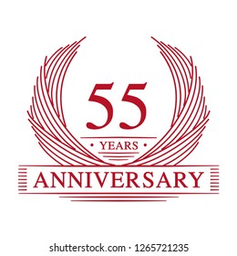 55 years design template. 55th anniversary. Vector and illustration.