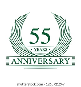 55 years design template. 55th anniversary. Vector and illustration.