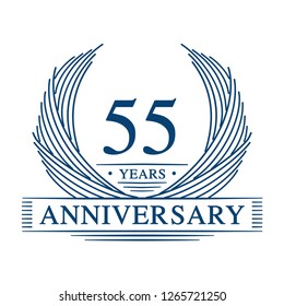 55 years design template. 55th anniversary. Vector and illustration.