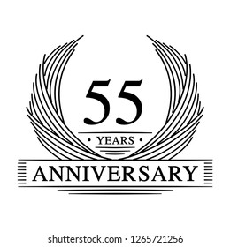 55 years design template. 55th anniversary. Vector and illustration.